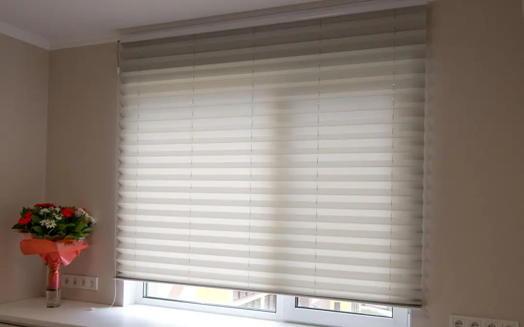 Energy efficient window treatment in white.