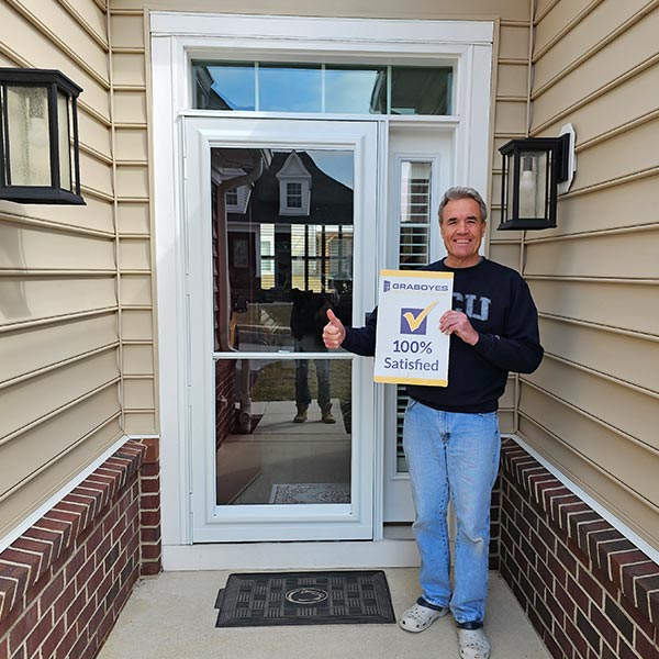 white storm door with gold hardware in Oreland PA