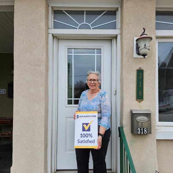 white storm door with gold hardware in Oreland PA