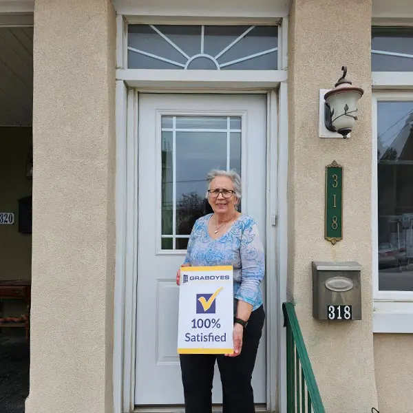 white storm door with gold hardware in Oreland PA