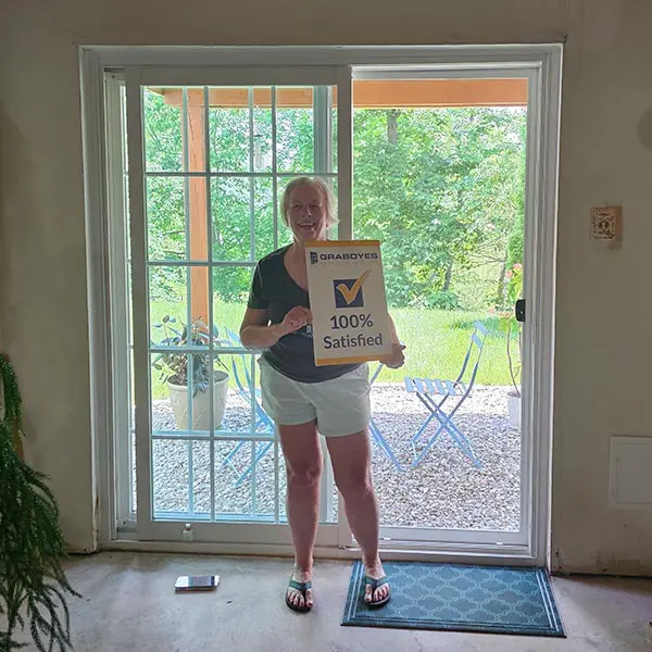 white sliding patio door with prairie grids in schwenksville pa - 100% Satisfied